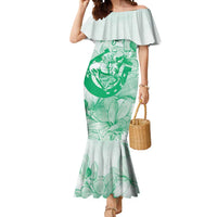 Personalized Louisiana Horse Racing Derby Mermaid Dress Magnolia Blossom Horseshoe Pastel Green