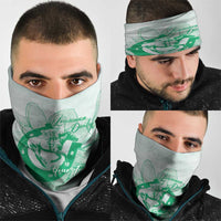 Personalized Louisiana Horse Racing Derby Neck Gaiter Magnolia Blossom Horseshoe Pastel Green