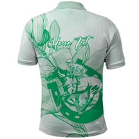 Personalized Louisiana Horse Racing Derby Polo Shirt Magnolia Blossom Horseshoe Pastel Green