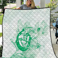 Personalized Louisiana Horse Racing Derby Quilt Magnolia Blossom Horseshoe Pastel Green