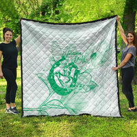 Personalized Louisiana Horse Racing Derby Quilt Magnolia Blossom Horseshoe Pastel Green