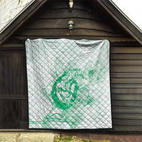 Personalized Louisiana Horse Racing Derby Quilt Magnolia Blossom Horseshoe Pastel Green