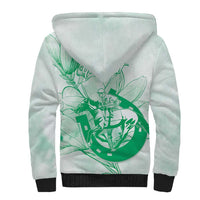 Personalized Louisiana Horse Racing Derby Sherpa Hoodie Magnolia Blossom Horseshoe Pastel Green