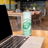 Personalized Louisiana Horse Racing Derby Skinny Tumbler Magnolia Blossom Horseshoe Pastel Green