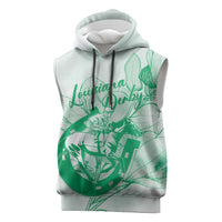 Personalized Louisiana Horse Racing Derby Sleeveless Hoodie Magnolia Blossom Horseshoe Pastel Green