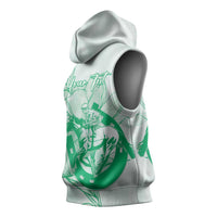 Personalized Louisiana Horse Racing Derby Sleeveless Hoodie Magnolia Blossom Horseshoe Pastel Green