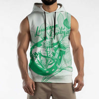 Personalized Louisiana Horse Racing Derby Sleeveless Hoodie Magnolia Blossom Horseshoe Pastel Green