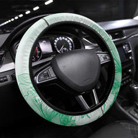 Louisiana Horse Racing Derby Steering Wheel Cover Magnolia Blossom Horseshoe Pastel Green