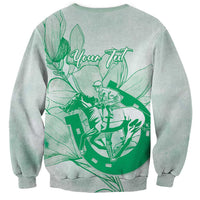 Personalized Louisiana Horse Racing Derby Sweatshirt Magnolia Blossom Horseshoe Pastel Green