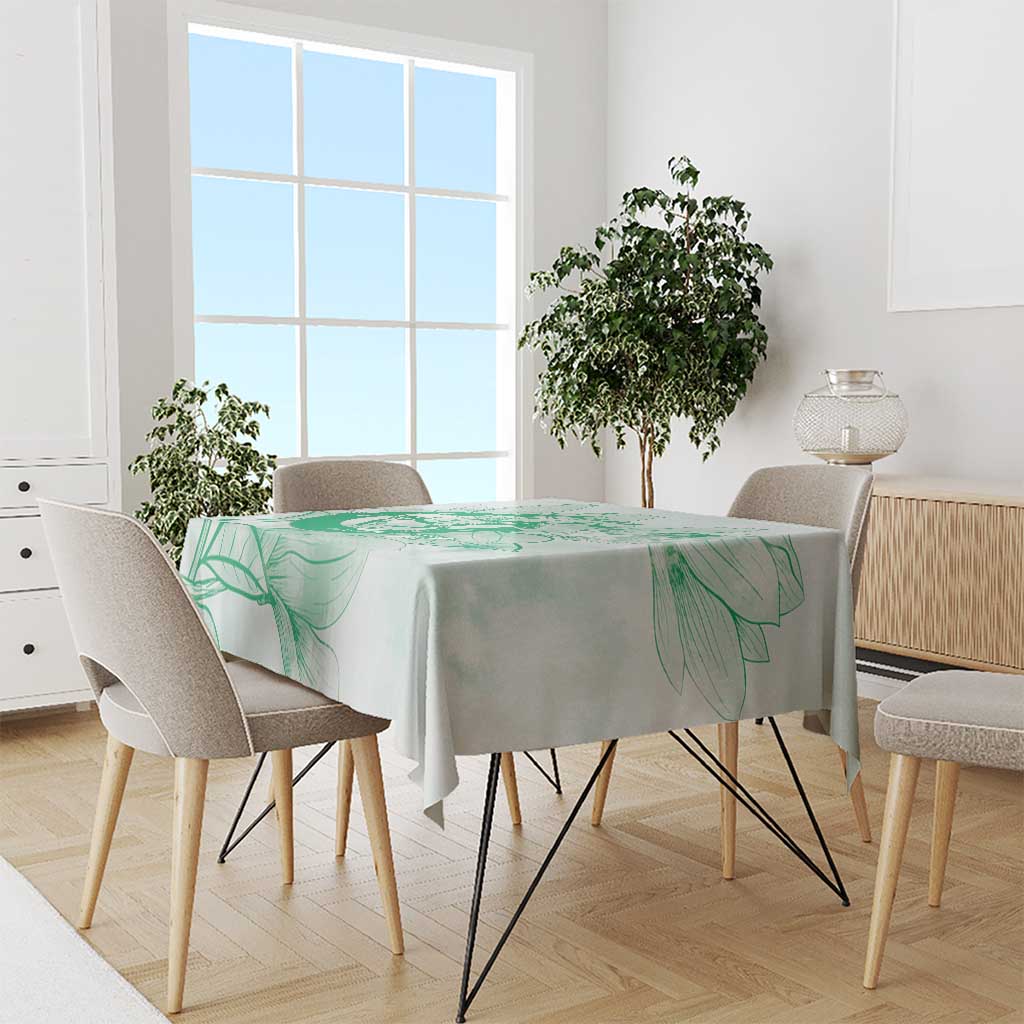 Personalized Louisiana Horse Racing Derby Tablecloth Magnolia Blossom Horseshoe Pastel Green