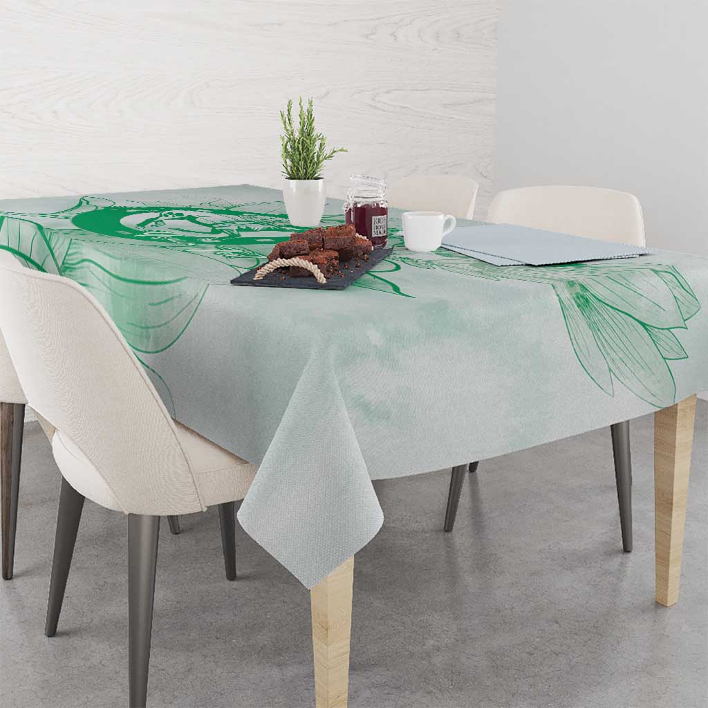 Personalized Louisiana Horse Racing Derby Tablecloth Magnolia Blossom Horseshoe Pastel Green