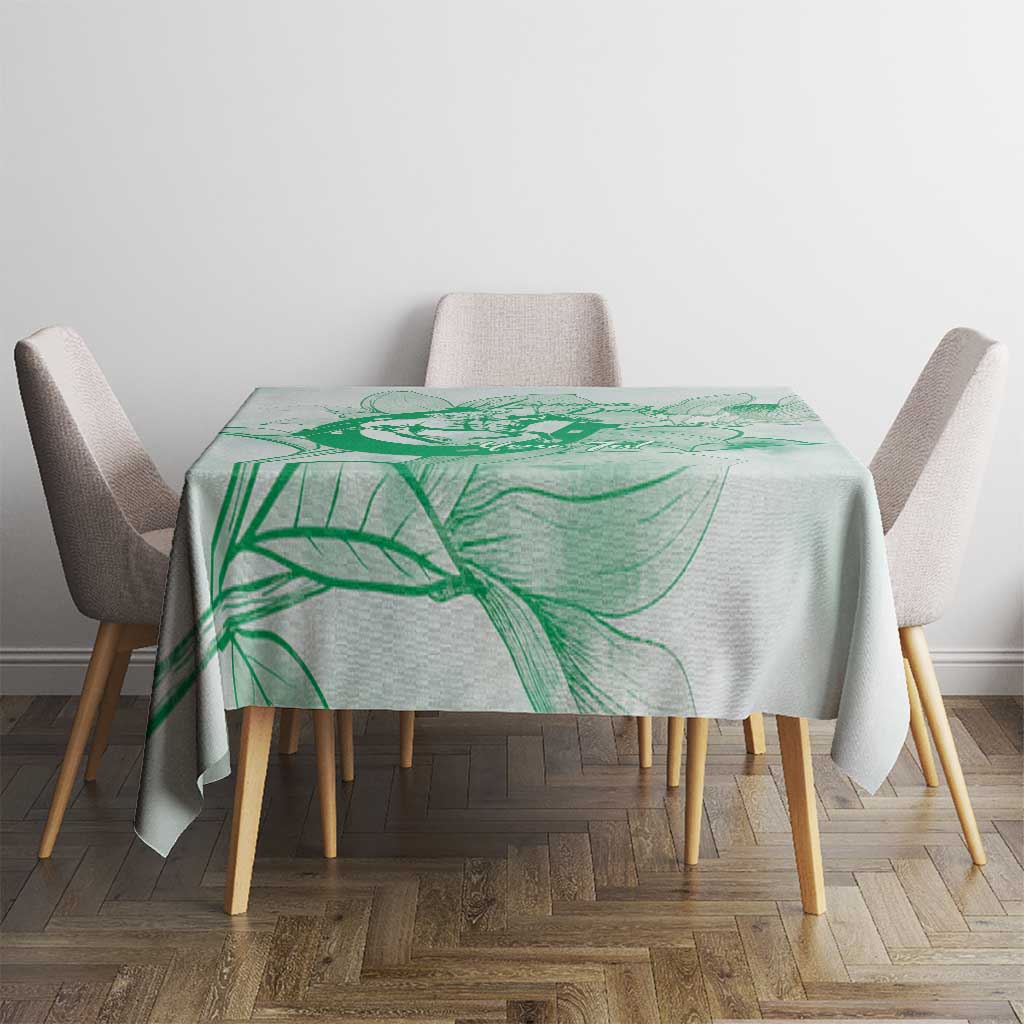Personalized Louisiana Horse Racing Derby Tablecloth Magnolia Blossom Horseshoe Pastel Green