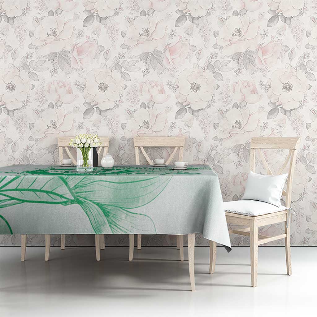 Personalized Louisiana Horse Racing Derby Tablecloth Magnolia Blossom Horseshoe Pastel Green