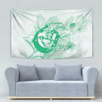 Personalized Louisiana Horse Racing Derby Tapestry Magnolia Blossom Horseshoe Pastel Green