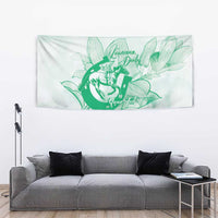 Personalized Louisiana Horse Racing Derby Tapestry Magnolia Blossom Horseshoe Pastel Green