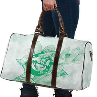 Personalized Louisiana Horse Racing Derby Travel Bag Magnolia Blossom Horseshoe Pastel Green