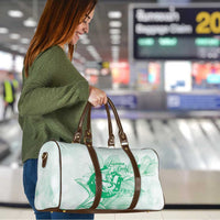 Personalized Louisiana Horse Racing Derby Travel Bag Magnolia Blossom Horseshoe Pastel Green