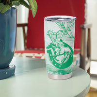 Personalized Louisiana Horse Racing Derby Tumbler Cup Magnolia Blossom Horseshoe Pastel Green