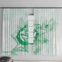 Personalized Louisiana Horse Racing Derby Window Curtain Magnolia Blossom Horseshoe Pastel Green