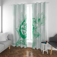 Personalized Louisiana Horse Racing Derby Window Curtain Magnolia Blossom Horseshoe Pastel Green