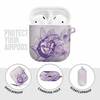 Personalized Louisiana Horse Racing Derby AirPods Case Magnolia Blossom Horseshoe Pastel Purple