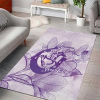 Personalized Louisiana Horse Racing Derby Area Rug Magnolia Blossom Horseshoe Pastel Purple