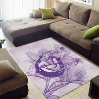 Personalized Louisiana Horse Racing Derby Area Rug Magnolia Blossom Horseshoe Pastel Purple