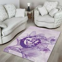 Personalized Louisiana Horse Racing Derby Area Rug Magnolia Blossom Horseshoe Pastel Purple