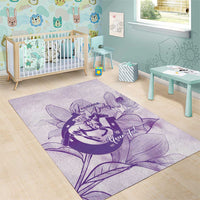 Personalized Louisiana Horse Racing Derby Area Rug Magnolia Blossom Horseshoe Pastel Purple