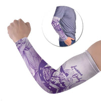 Personalized Louisiana Horse Racing Derby Arm Sleeves Magnolia Blossom Horseshoe Pastel Purple