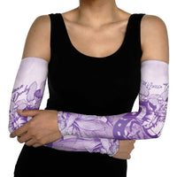 Personalized Louisiana Horse Racing Derby Arm Sleeves Magnolia Blossom Horseshoe Pastel Purple
