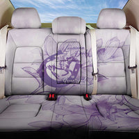 Personalized Louisiana Horse Racing Derby Back Car Seat Cover Magnolia Blossom Horseshoe Pastel Purple