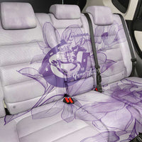 Personalized Louisiana Horse Racing Derby Back Car Seat Cover Magnolia Blossom Horseshoe Pastel Purple