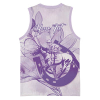 Personalized Louisiana Horse Racing Derby Basketball Jersey Magnolia Blossom Horseshoe Pastel Purple