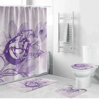 Personalized Louisiana Horse Racing Derby Bathroom Set Magnolia Blossom Horseshoe Pastel Purple