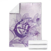Personalized Louisiana Horse Racing Derby Blanket Magnolia Blossom Horseshoe Pastel Purple