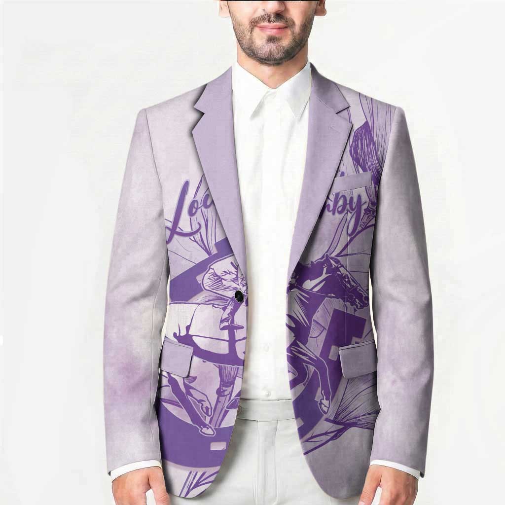 Personalized Louisiana Horse Racing Derby Blazer Magnolia Blossom Horseshoe Pastel Purple