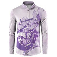 Personalized Louisiana Horse Racing Derby Button Sweatshirt Magnolia Blossom Horseshoe Pastel Purple