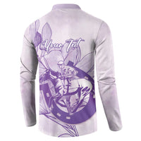 Personalized Louisiana Horse Racing Derby Button Sweatshirt Magnolia Blossom Horseshoe Pastel Purple