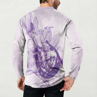 Personalized Louisiana Horse Racing Derby Button Sweatshirt Magnolia Blossom Horseshoe Pastel Purple