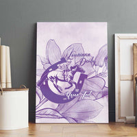Personalized Louisiana Horse Racing Derby Canvas Wall Art Magnolia Blossom Horseshoe Pastel Purple