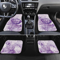 Personalized Louisiana Horse Racing Derby Car Mats Magnolia Blossom Horseshoe Pastel Purple