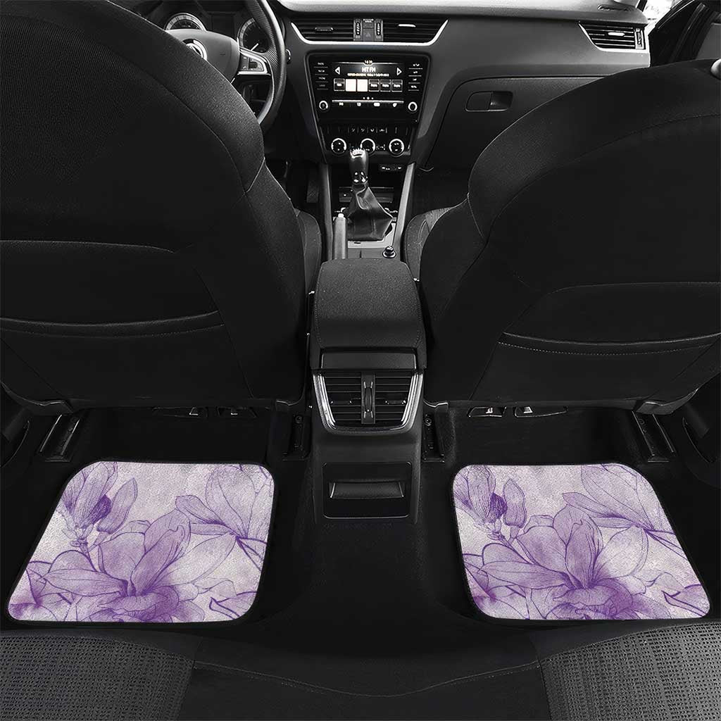 Personalized Louisiana Horse Racing Derby Car Mats Magnolia Blossom Horseshoe Pastel Purple
