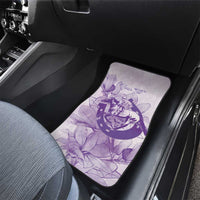 Personalized Louisiana Horse Racing Derby Car Mats Magnolia Blossom Horseshoe Pastel Purple