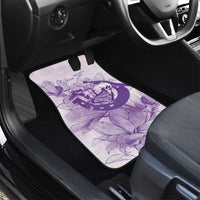 Personalized Louisiana Horse Racing Derby Car Mats Magnolia Blossom Horseshoe Pastel Purple