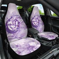 Personalized Louisiana Horse Racing Derby Car Seat Cover Magnolia Blossom Horseshoe Pastel Purple