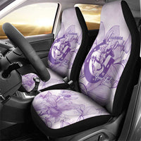 Personalized Louisiana Horse Racing Derby Car Seat Cover Magnolia Blossom Horseshoe Pastel Purple