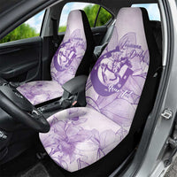 Personalized Louisiana Horse Racing Derby Car Seat Cover Magnolia Blossom Horseshoe Pastel Purple