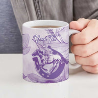 Personalized Louisiana Horse Racing Derby Ceramic Mug Magnolia Blossom Horseshoe Pastel Purple