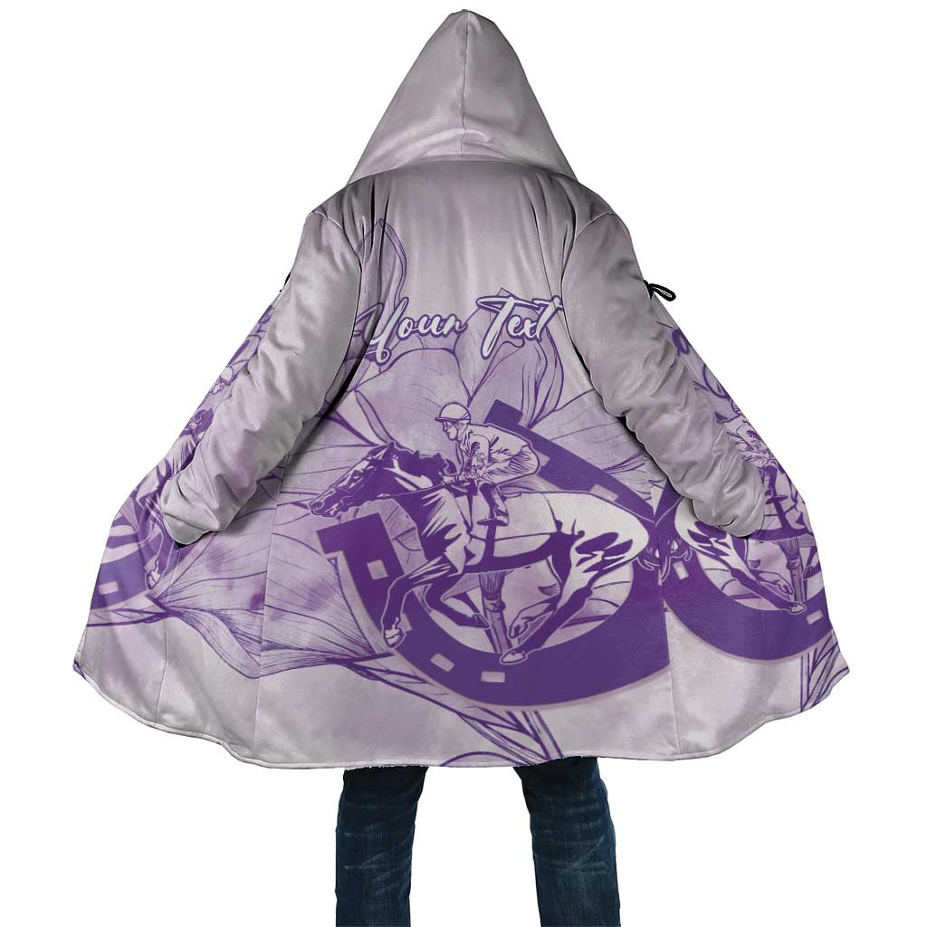 Personalized Louisiana Horse Racing Derby Cloak Magnolia Blossom Horseshoe Pastel Purple